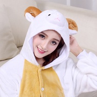 Animal Goat Kigurumis Adult Onesie Cartoon Pajamas Flannel Warm Lovely Party Suit White Sheep Sleep