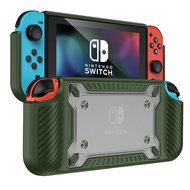 Nintendo Switch OLED Case Clear Hard Plastic Back Cover Casing Soft Silicone Bumper Non-Slip