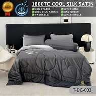 BEE 1800Tc Rainbow Silk Bedsheet Super King 5in1 Satin Bedsheet With Comforter Set Bedding Set Queen
