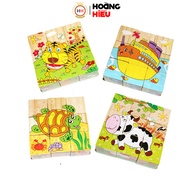 6-sided 9-piece wooden puzzle toy multi-dimensional 3D block puzzle for children 3D puzzle