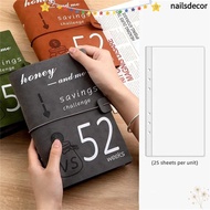 NAILSDECOR 52 Week Savings Challenge Binder, 6-holes Reusable Savings Binder, A5 with Cash Envelope 