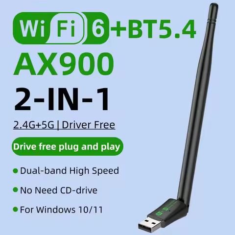 AX900 WIFI6 USB Adapter 900Mbps Bluetooth 5.4 Dual Band 2.4/5G Drive Free Network Receiver, Suitable