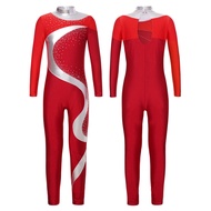 Girls Jumpsuit Pattern Skating Jumpsuit Children's Tights Gymnastics Tights Dance Soft