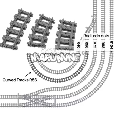 MOC City Bricks Train Flexible Construction Parts Railway Curve Track Building Blocks Model Accessor