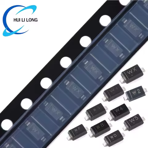 100Pcs SMD Zener Diode BZT52C4V7 W7 BZT52C5V1 W8 BZT52C5V6 W9 BZT52C6V2 WA BZT52C6V8 WB BZT52C7V5 WC