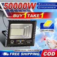 【BUY 1 TAKE 1】Lampu solar outdoor waterproof 50000W LED Solar Spotlight lampu solar IP69 Waterproof 