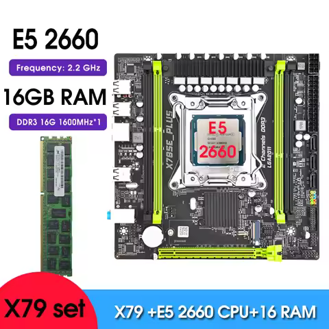 X79 SE Office Assistant motherboard Set combo kit xeon with E5 2660 LGA 2011 CPU and 16GB 1600Mhz DD