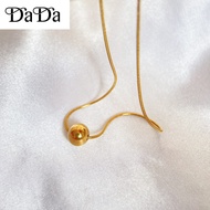 rantai emas 916 original snake bone chain small golden ball transfer beads necklace clavicle chain