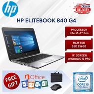 HP Elitebook 840 G4 i5 7th Gen Laptop 8GB RAM 256GB SSD 14 Inch HD Display Murah Cheap