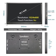 10.1 inch LCD Display LCD Touch Screen HD 2560x1600 IPS Portable Monitor with Dual Speakers for PS4