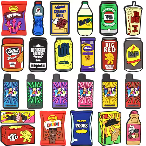 New Design 1PCS Cartoon Drink PVC Soft Shoe Charm Food Fashion Bag Accessories Australia Snacks Butt