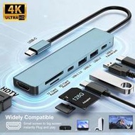 7-ใน-1 ฮับ USB-C พร้อม HDTV 4K, ชาร์จ PD 100W, USB 3.0 5Gbps, เครื่องอ่านการ์ด SD/TF, พอร์ต USB-C, ใ