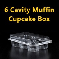 (Exclusive) 6-Cavity Muffin Tray 10pcs / Fruit Tart Box / Cupcake Tray / Mini Moon Cake Box / Bakery Packaging / LPM-116