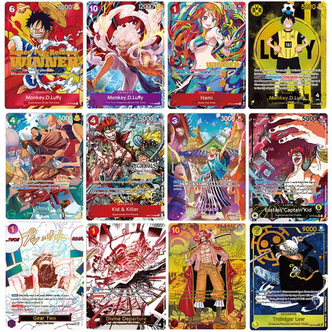 Anime One Piece OPCG Cards English Version CHARACTER/LEADER Collectine Proxy Cards Luffy/Nami/Trafal
