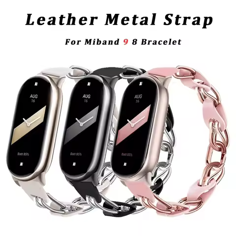Original Stainless Steel Strap for Xiaomi Mi Band 9 Fashion Style Metal Bracelet for Miband 8 NFC Qu