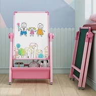【AOTTO】多功能兒童折疊升降雙面畫板(兒童桌 收納 畫板) 粉紅色