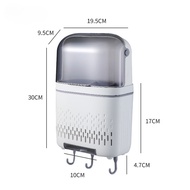 Cutlery Storage Box with Cover Wall Mounted Cultery Holder Utensil Organizer Spoon Chopsticks Holder