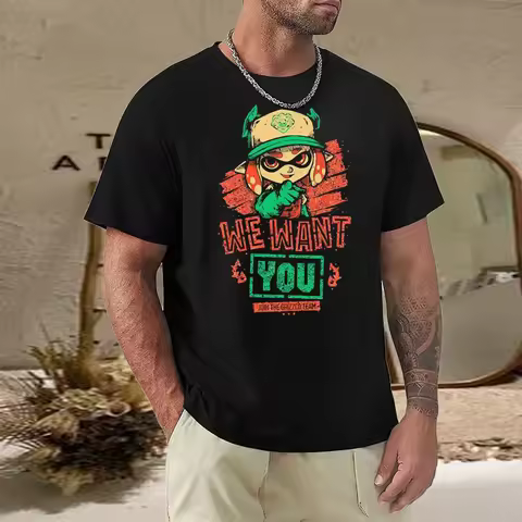 We Want You! Splatoon 2 Women Mens T-Shirt Clothes Funny Cartoon Graphic High Quality O-neck Custom 