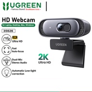 Ugreen Webcam 2K 30fps 1080 60fps Autofocus Dual Microphone Noise Cancellation Computer Built In Cab