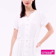 Crissa Linen Wrinkles Woven Short Sleeves Dress CLDT29-0045
