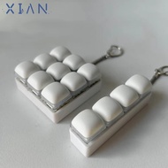XIANSTORE Fidget Keychain, 3/4/9Keys Keys Button Finger Keyboard Cap,  Keycap DIY Keyboard Steamed B