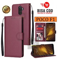 Flip CAse Untuk Xiaomi Poco F1 Wallet Case Kulit - Casing Dompet Case Wallet Leather Flip Case Xiao