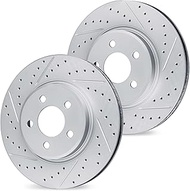 R1 Concepts Front Brake Rotor Kit |Brake Rotors| Brake Disc |Drilled and Slotted WBPN1-76027