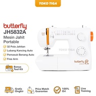 Diskon Mesin Jahit Butterfly Jh5832A Multifungsi Portable - Mesin