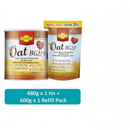 Biogrow Oat BG22 Bran Powder with Beta-Glucan 480g x 1 tin + 600g x 1 Refill Pack