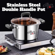 CAPTAIN COOK Stainless Steel Double Handle Pot (22cm/24cm/26cm) Periuk Stainless Steel