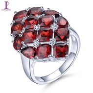 Lohaspie Jewelry Pure 9.12 Carats Ring Silver 925 Original Natural Garnet Women Wedding Engagement R