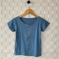atasan pendek crop zipper wanita/kaos resleting depan/atasan wanita/atasan terbaru kekinian/t-shirt