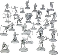 DnD Miniatures- 28 Mini Figures - All Unique Designs - 1" Hex-sized for D&D Dungeons and Dragons, Pa
