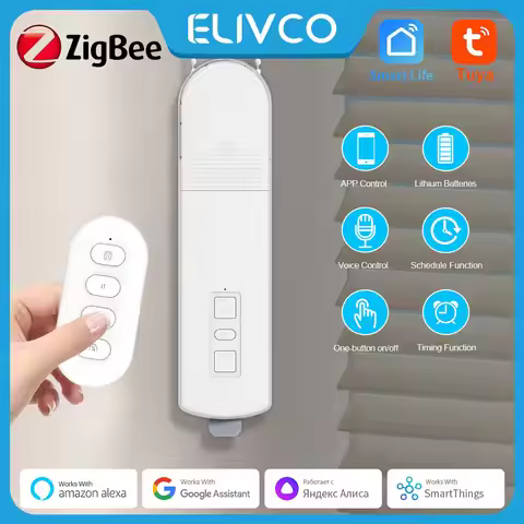 Tuya Zigbee3.0 Smart Roller Shutter Blinds Shades Drive Electric Curtain Motor Smart Life App Contro