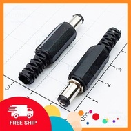 [10 Pieces]- DC5521-B DC Male Power Jack 5521 Black Solder Wire Needle 2.1mm