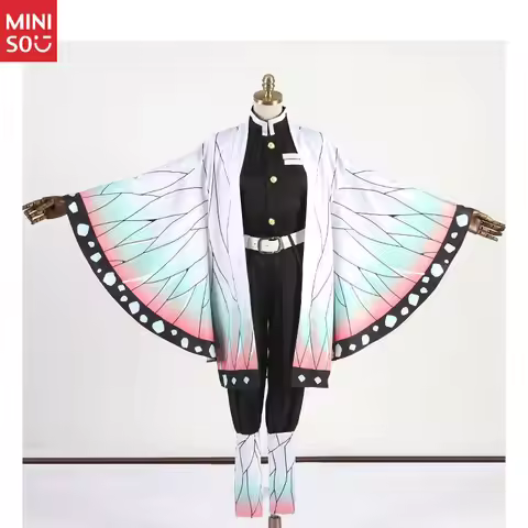 Miniso Demon Slayer Shinobu Kocho Cosplay Costume, Insect Hashira Uniform with Haori