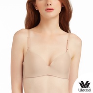 Wacoal Mood Travel Bra Wireless Bra เสื้อชั้นในไร้โครง 3/4 Cup เสริมฟองน้ำไล่ระดับ - MM1243 สีเบจ (B