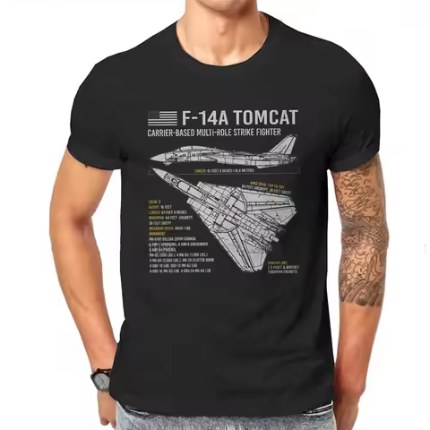 "Top Gun: Maverick" F-14 Tomcat Fighter Jet T-Shirt - US Navy Air Force Blueprint & Goose Graphic Me