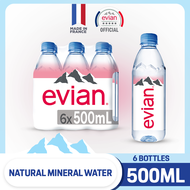 evian Natural Mineral Water (6 x 500ml Pack)