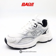 BAOJI (BJW1106) รองเท้าผ้าใบวิ่งผู้หญิง ลำลอง พื้นโฟม ใส่วิ่งได้ ใส่ทำงานได้ สีขาว ไซส์ 37-41