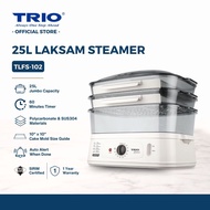 Trio 3 Tiers Laksam Food Steamer 25L | 2-Layer Slide-Out SUS304 Stainless Steel Tray | Electric Stea