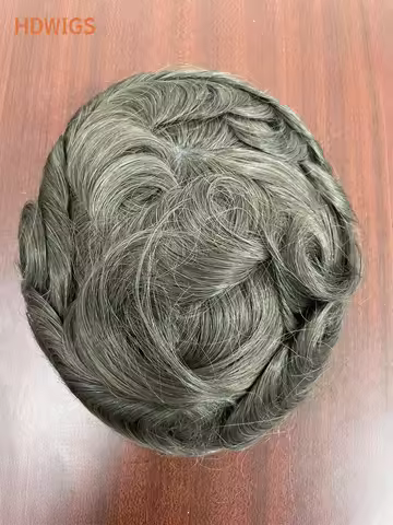 Brown Men Toupee Full PU 0.12-0.14cm ISKIN With Knots Men's Capillary Prosthesis Real Indian Human H