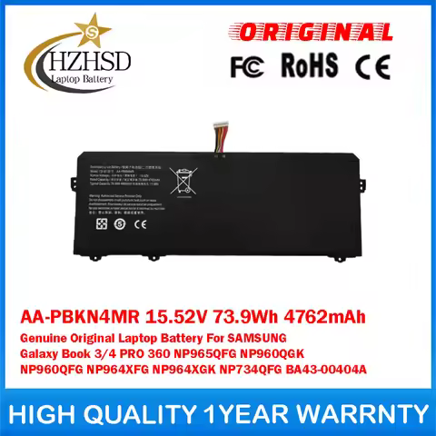 AA-PBKN4MR 15.52V 73.9Wh 4762mAh Genuine Original Laptop Battery For SAMSUNG Galaxy Book 3/4 PRO 360