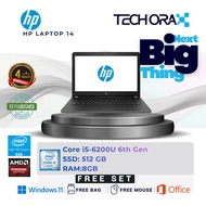 Hp laptop 14 | intl core i3 6th Gen @2.00 GHz | 8 GB RAM | 512 GB SSD | MS Office 24 |