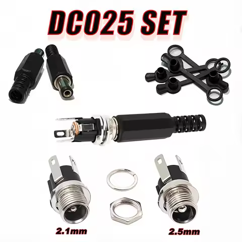 10/50/200Pcs DC-025 DC Power Jack Socket 5.5x2.1mm 5.5x2.5mm DC Socket Female Jack Panel Mount Conne