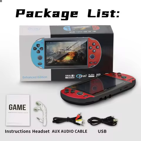 X7 Handheld Game Console 4.3 Inch HD Screen Classic Retro Game Console Built-in 10000+ Games Portabl