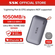 SSK Ultra Portable External SSD Storage Type C USB 3.2 Gen 2 (1050Mb/s) SD500