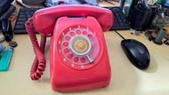 絕版-早期撥盤式電話機-稀少的紅色-保存完整-無電線-1609091218
