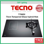 Tecno 73cm Gas and Induction Hybrid Cooker Hob T788GI