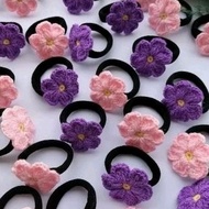 Getah Rambut crochet Flower baby girls 1pcs
